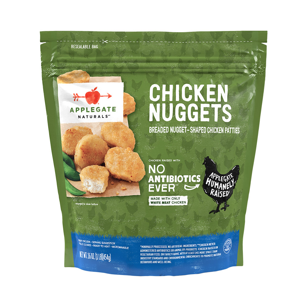 applegte naturals chicken nuggets - family size in bag packaging