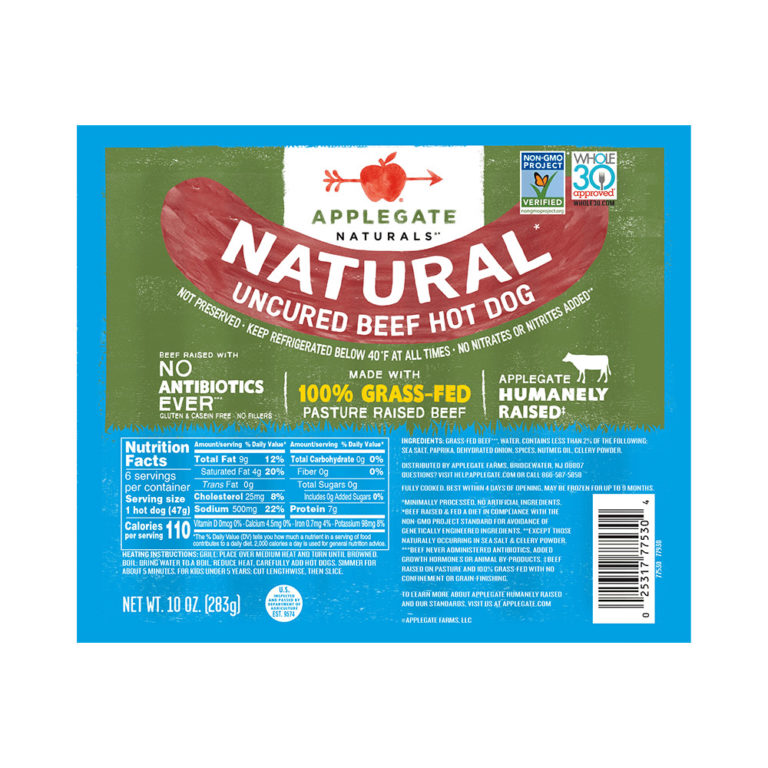 Applegate Naturals Uncured Beef Hot Dogs EURO USA