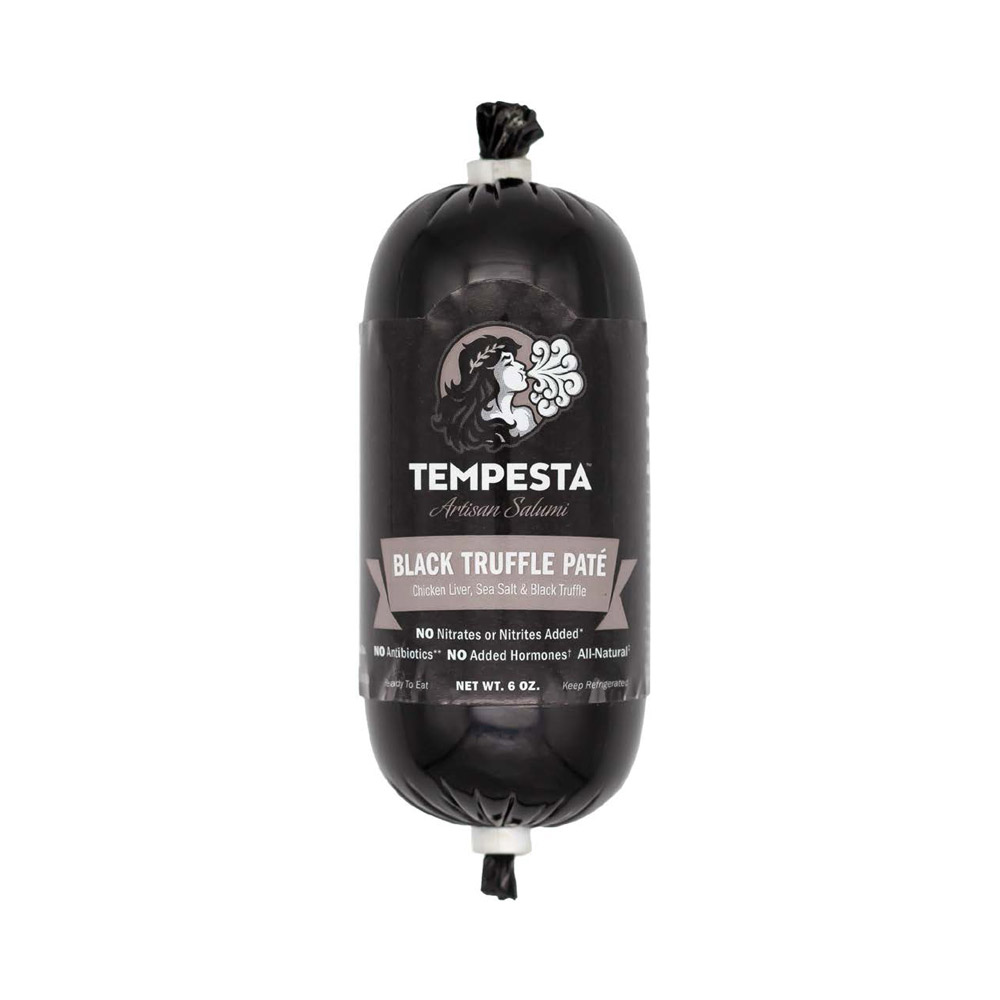 A chub of Tempesta Artisan Black Truffle Paté