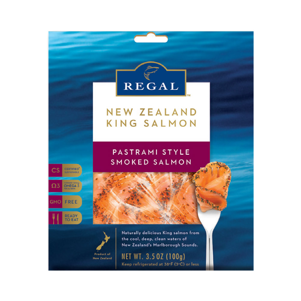 A package of Regal pastrami style smoked salmon