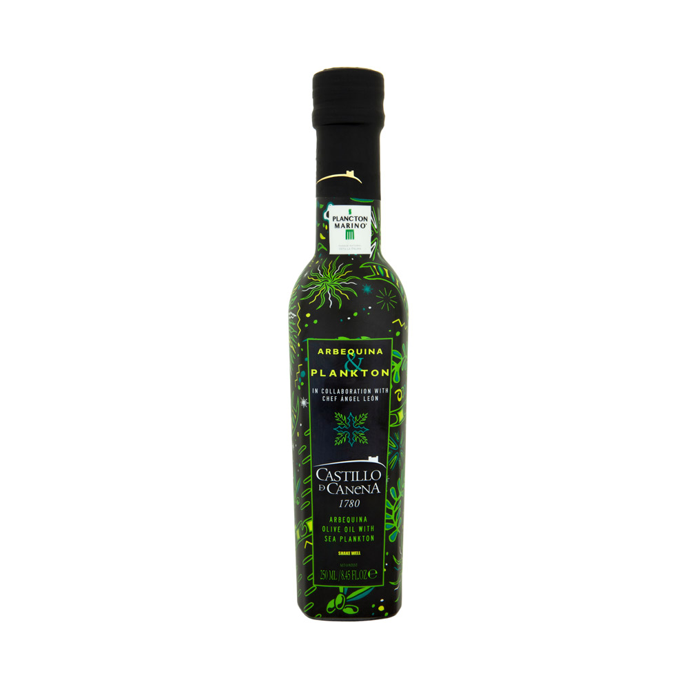 A bottle of Castillo de Canena Plankton Arbequina Olive Oil