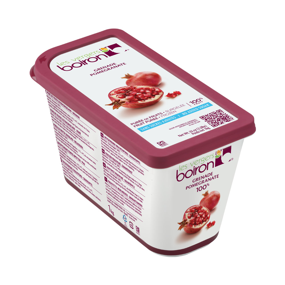 Container of Les Vergers Boiron pomegranate puree