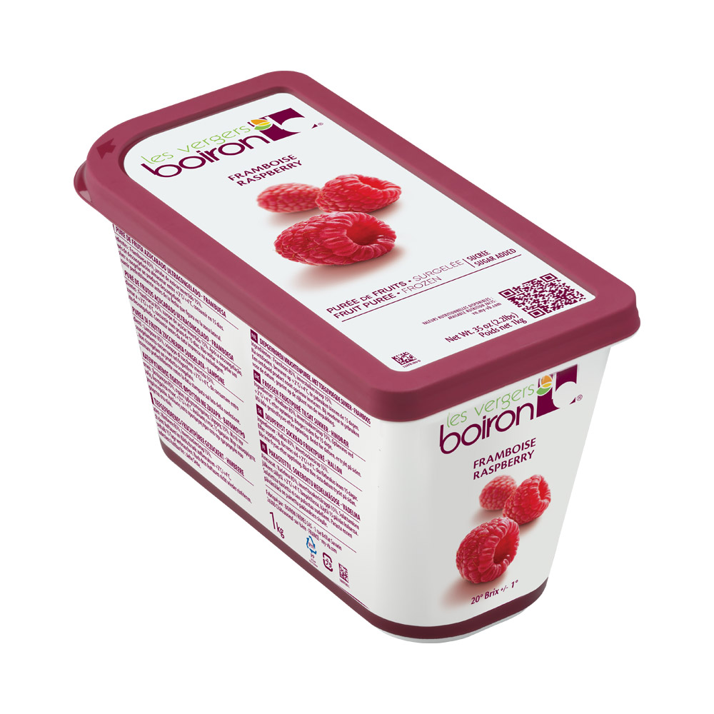 Container of Les Vergers Boiron raspberry puree