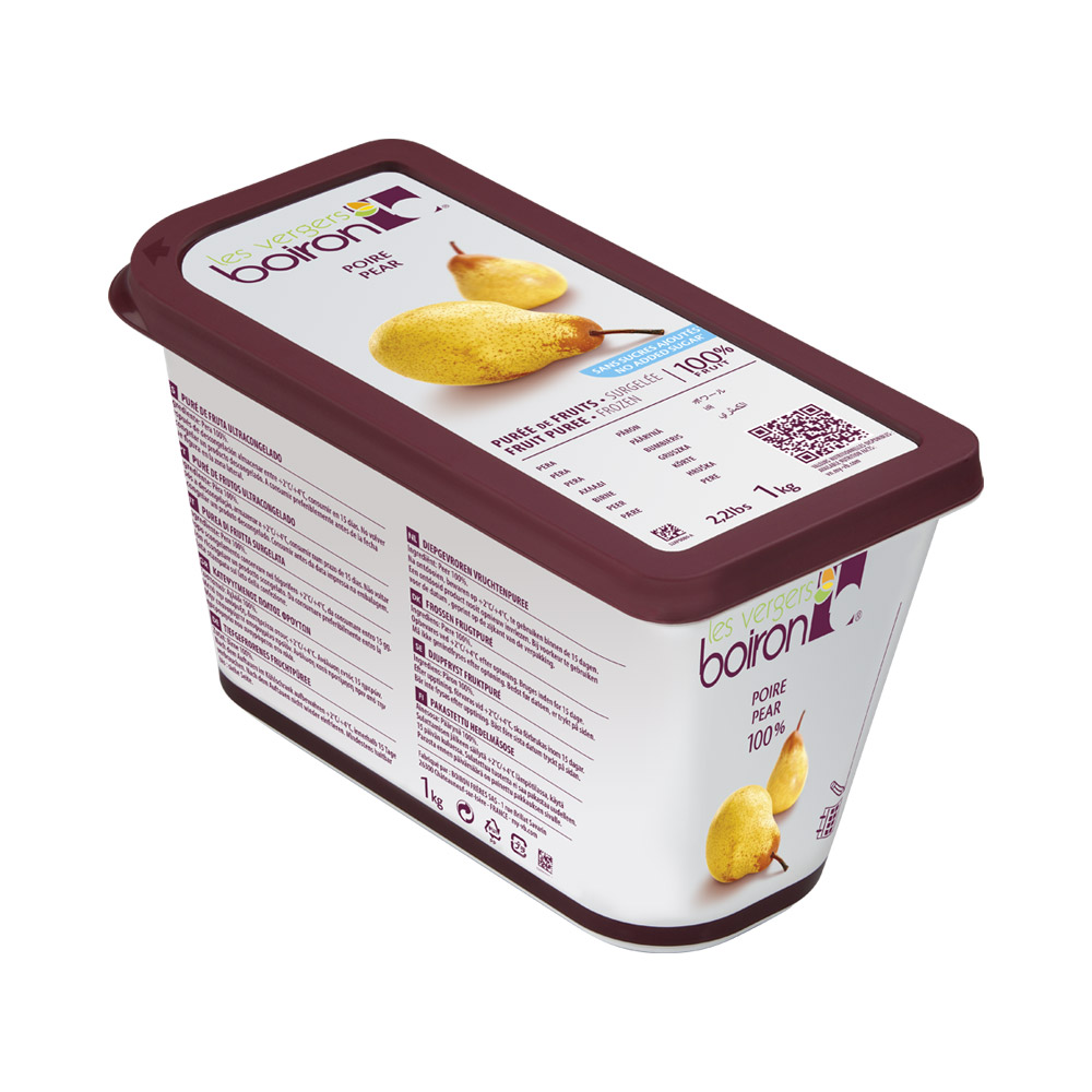Container of Les Vergers Boiron pear puree