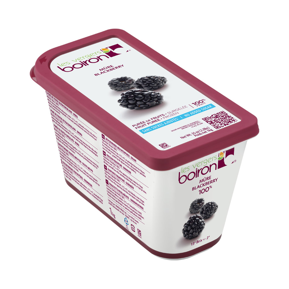 Container of Les Vergers Boiron blackberry puree