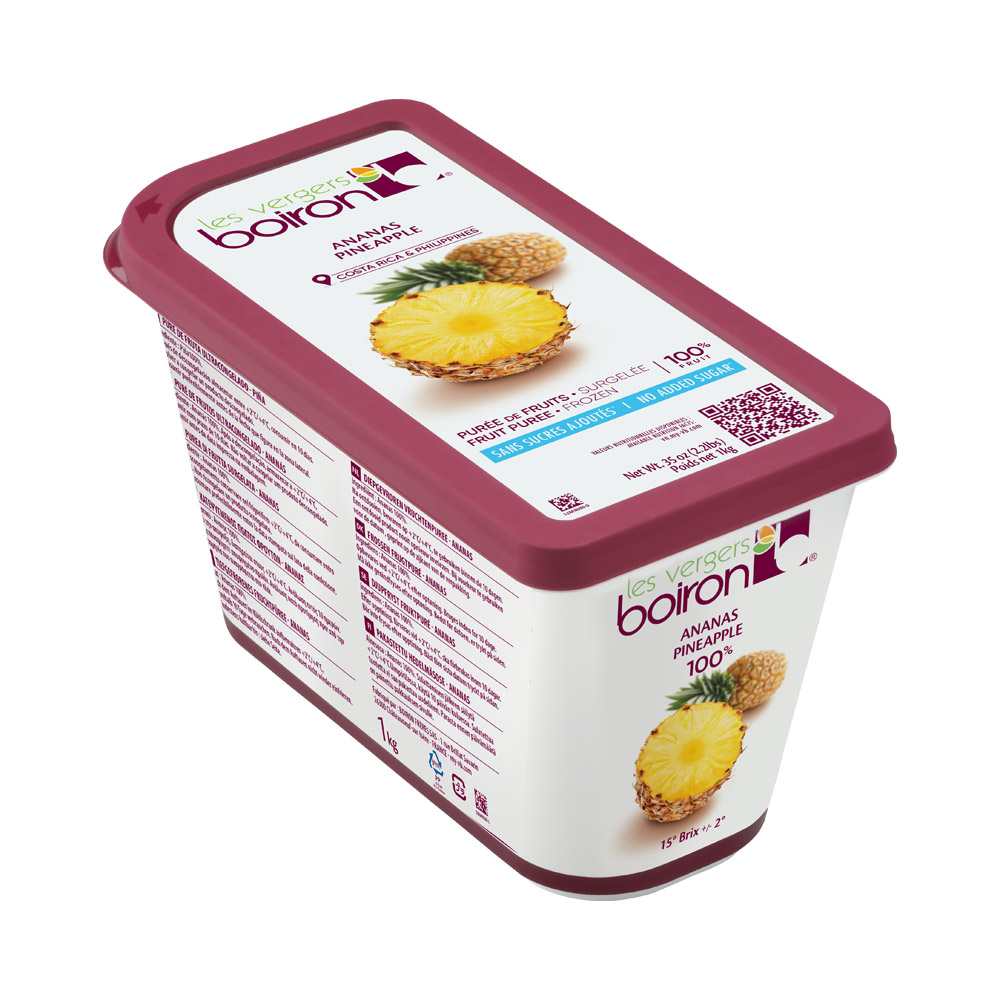 Container of Les Vergers Boiron pineapple puree