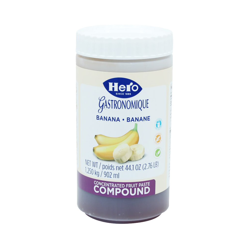 A container of Hero Banana Fruit Compound