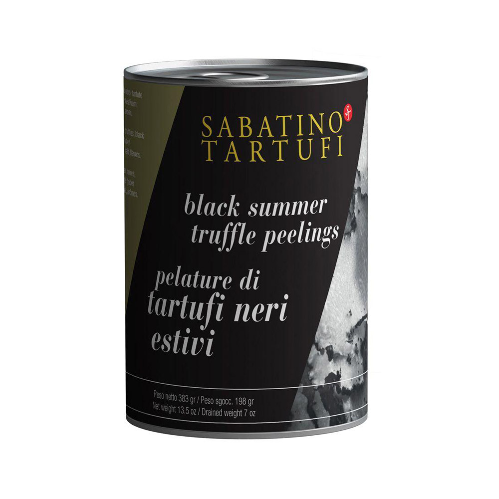 can of sabatino tartufi black summer truffle peelings