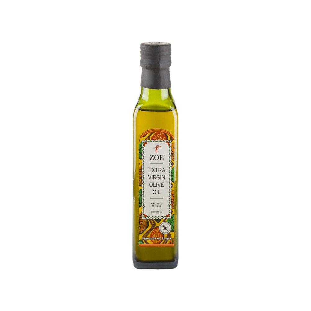 bottle of zoe extra virgin olive oil 250ml