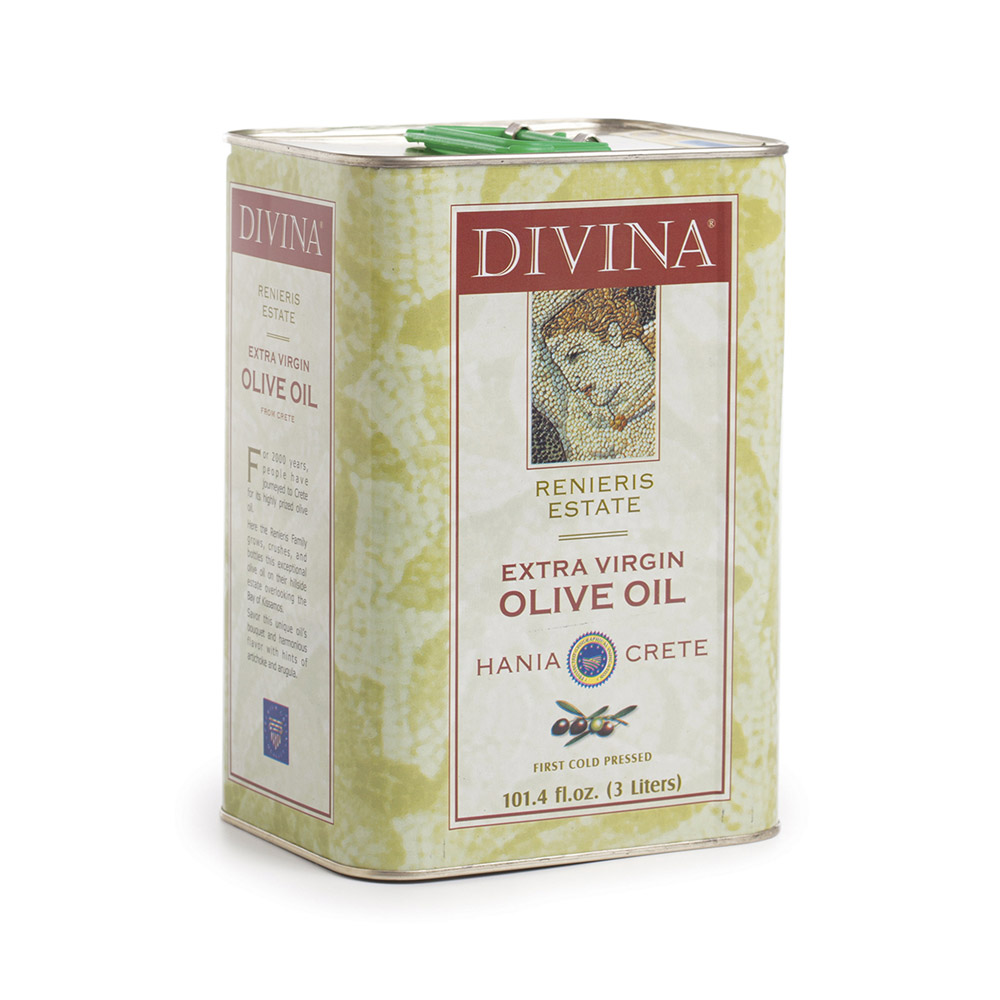 can of divina renieris estate extra virgin olive oil