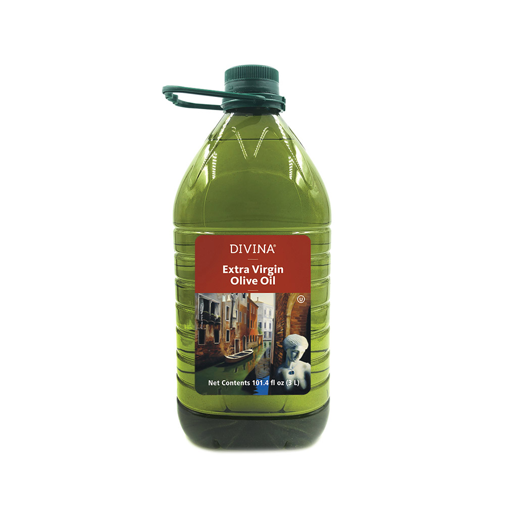 bottle of divina extra virigin olive oil