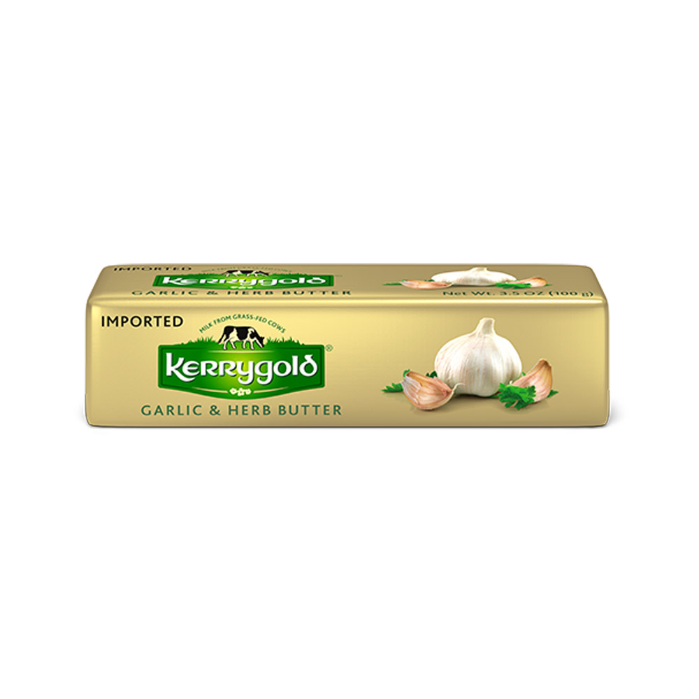 box of kerrygold garlic & herb irish butter