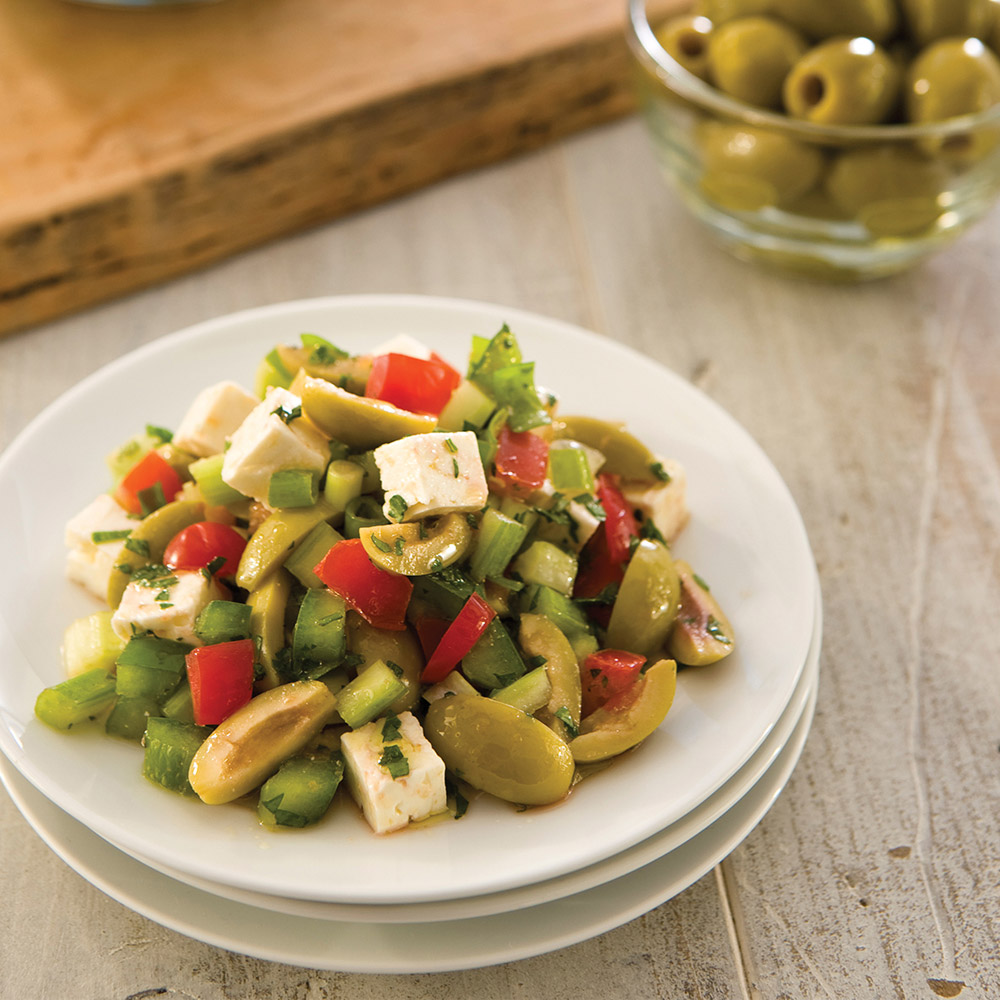divina organic pitted green olives in salad