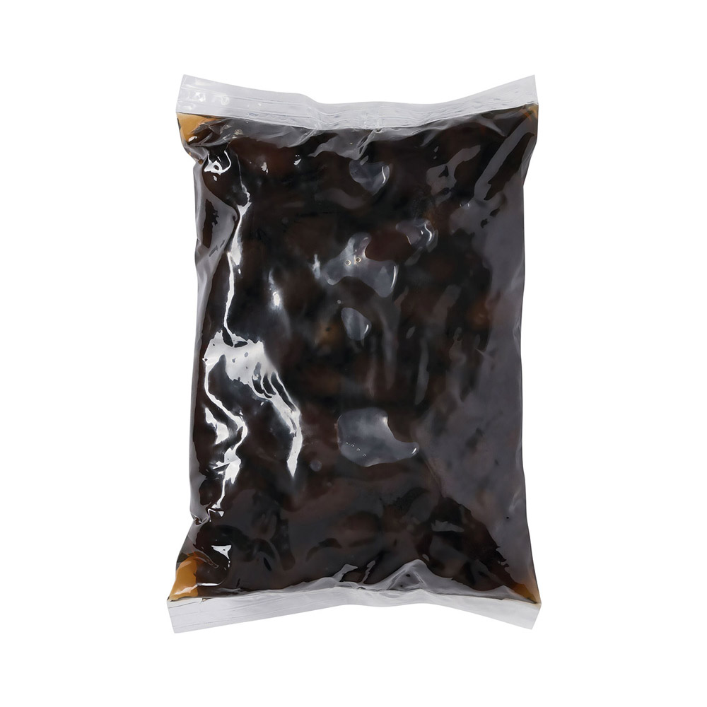 A bag of Divina Black Cerignola Olives