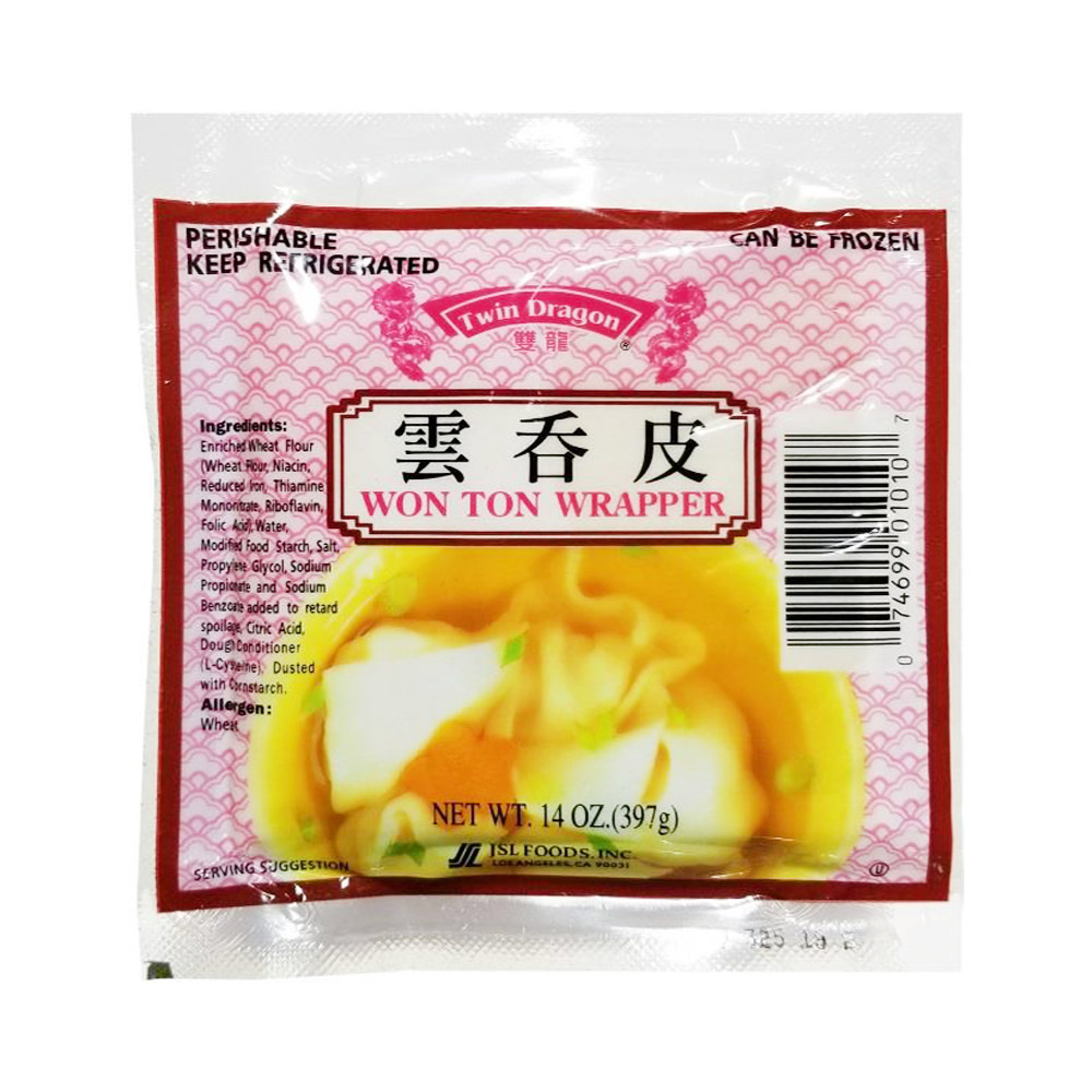 Package of Twin Dragon wonton wrappers