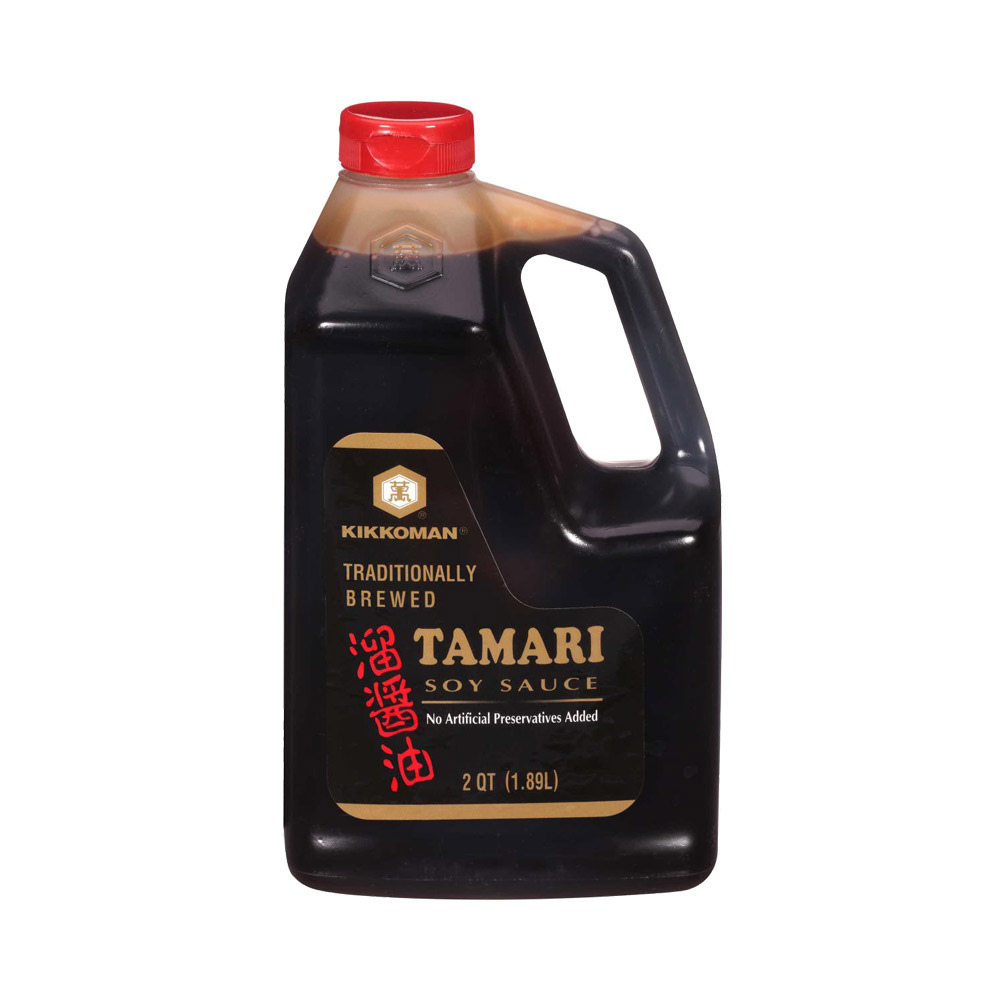 Jug of Kikkoman tamari soy sauce