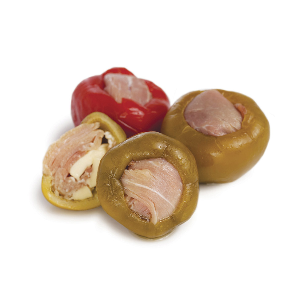 Divina cherry peppers stuffed with prosciutto and provolone
