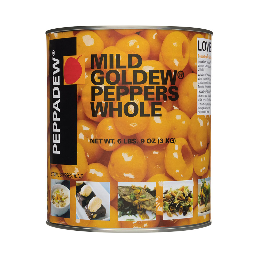 Can of Peppadew goldew golden peppers