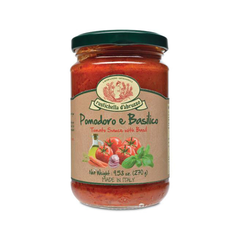 Jar of Rustichella d'abruzzo tomato basil sauce