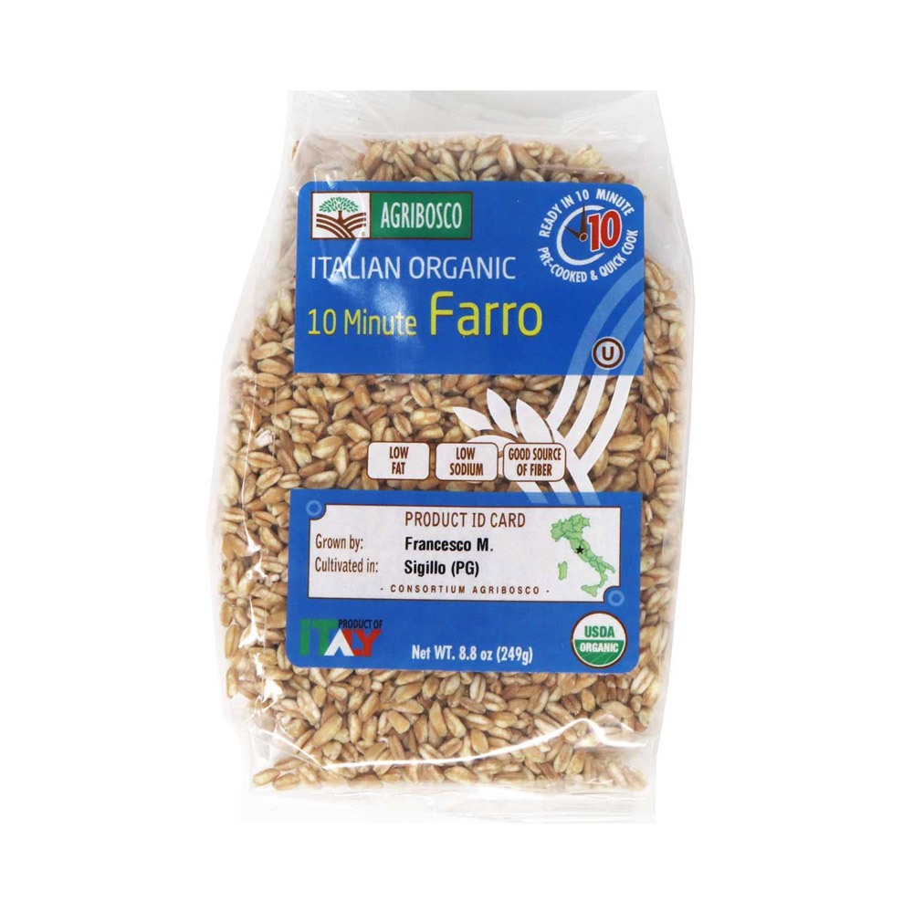 A bag of Agribosco Organic 10 Minute Farro