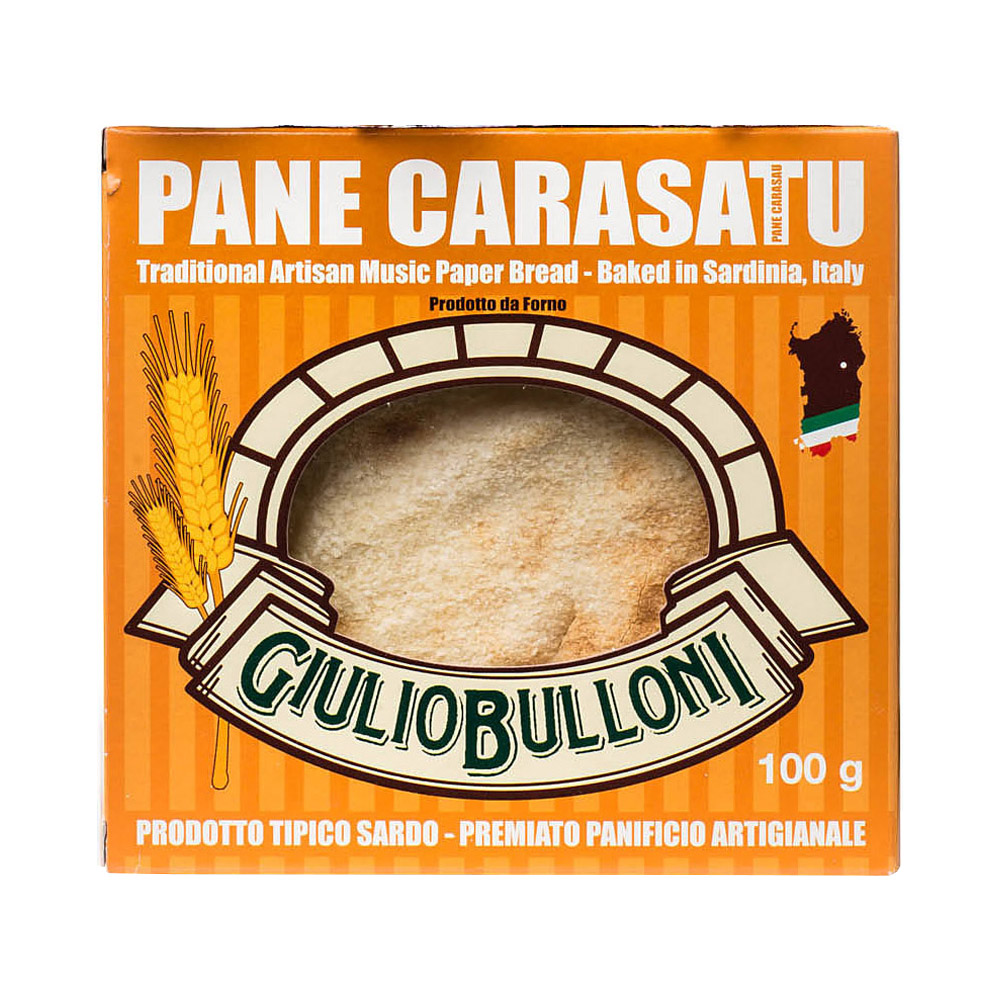 A package of Giulio Bulloni Sardinian "Pane Carasatu" Crispbread