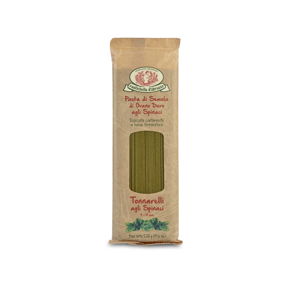 Rustichella d'abruzzo tonnarelli with spinach in package