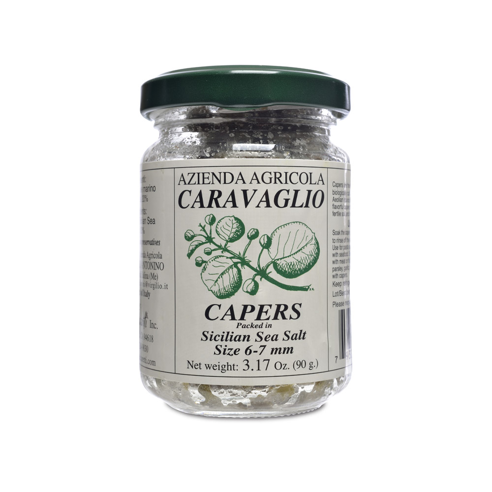 Jar of caravaglio sicilian salted capers