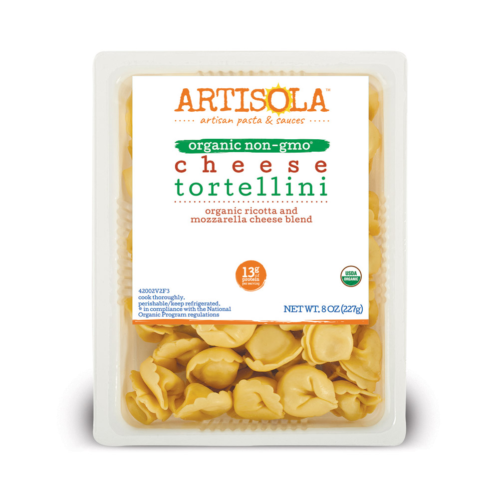 A package of Artisola Organic Cheese Tortellini