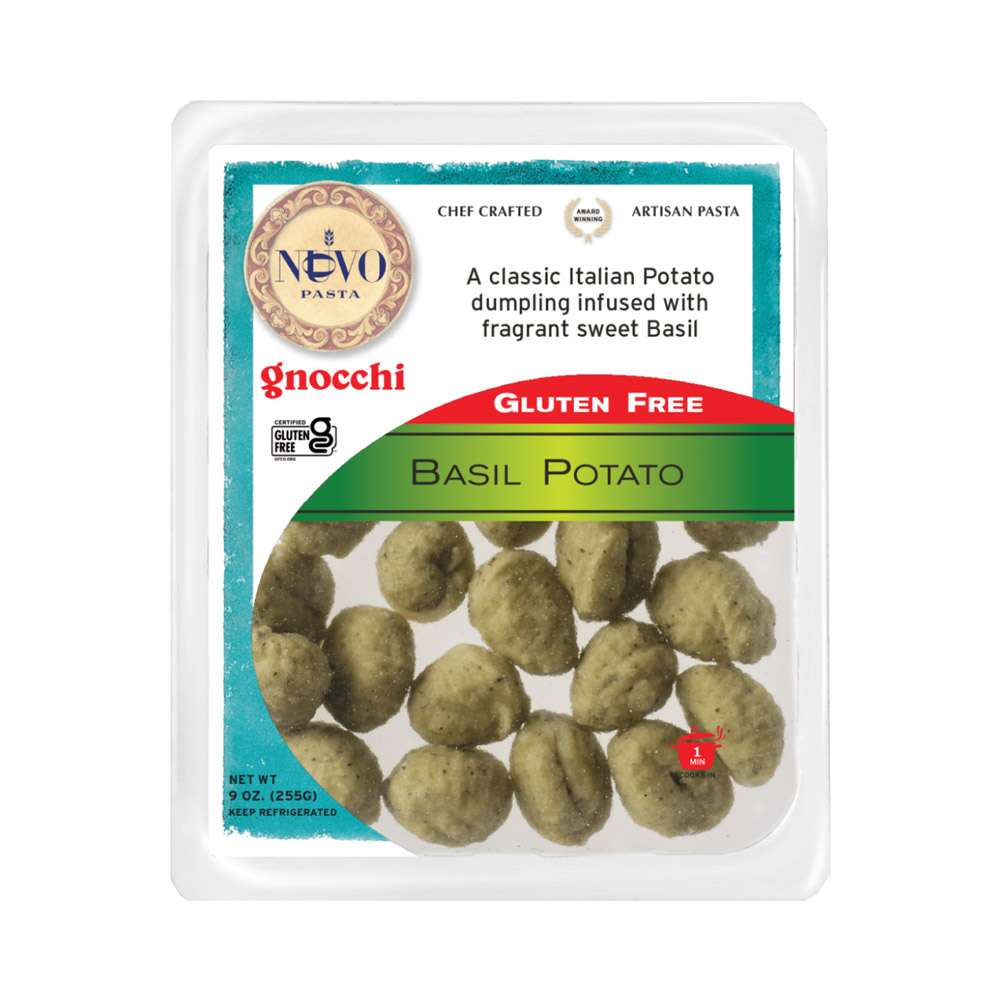A package of Nuovo Pasta gluten free basil potato gnocchi