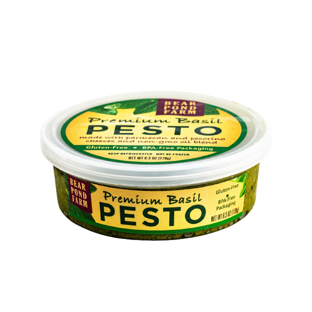 Bear pond farm premium basil pesto in container