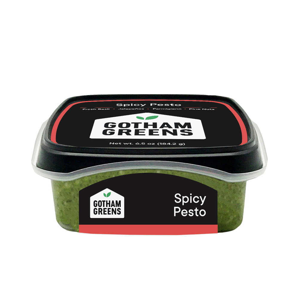 Gotham greens spicy classic pesto in container