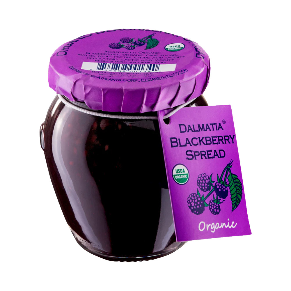A jar of Dalmatia Blackberry Spread