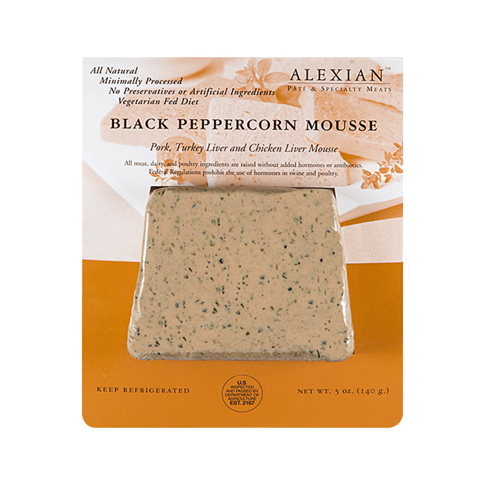 Alexia black peppercorn mousse in package
