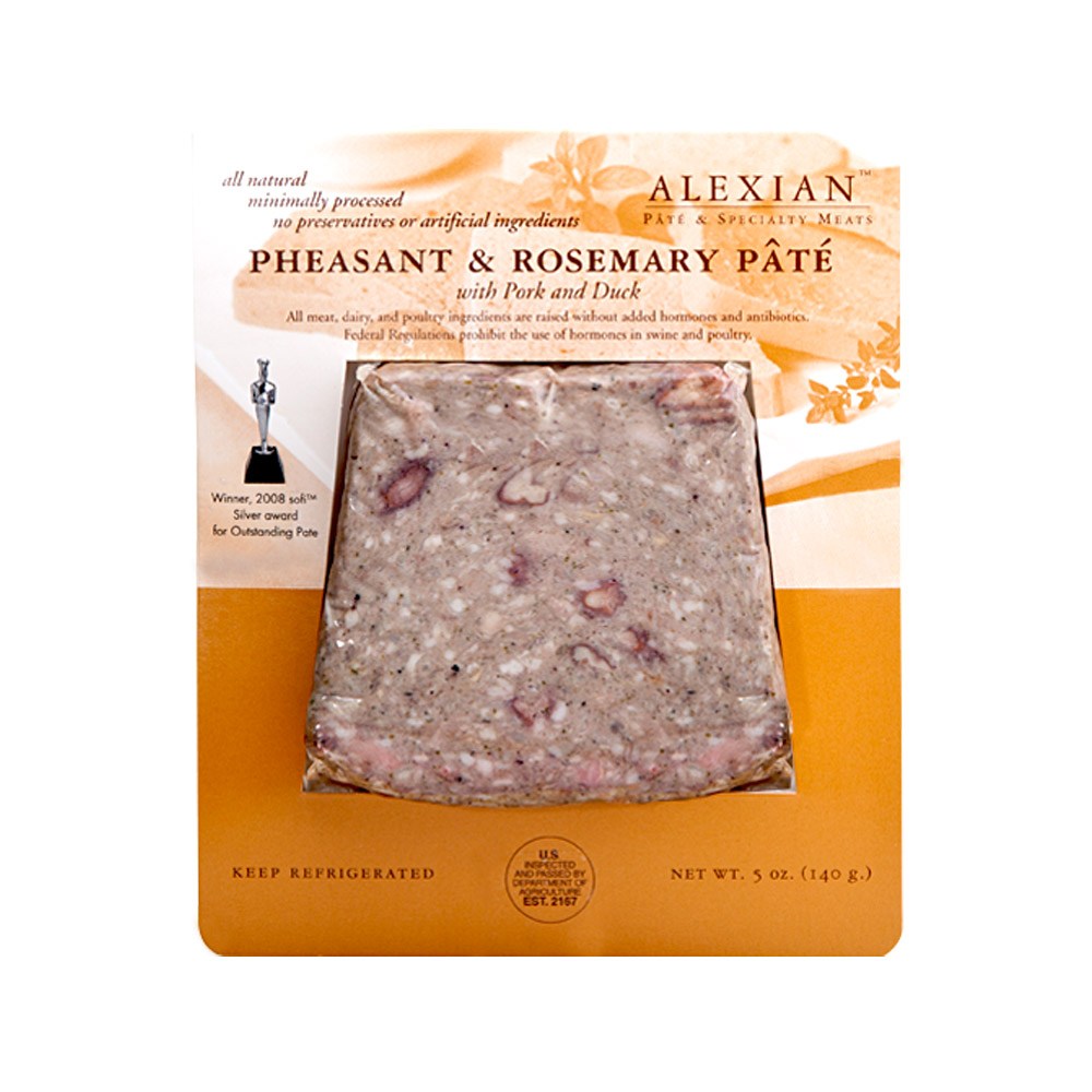 Alexian pheasant and rosemary pate in package