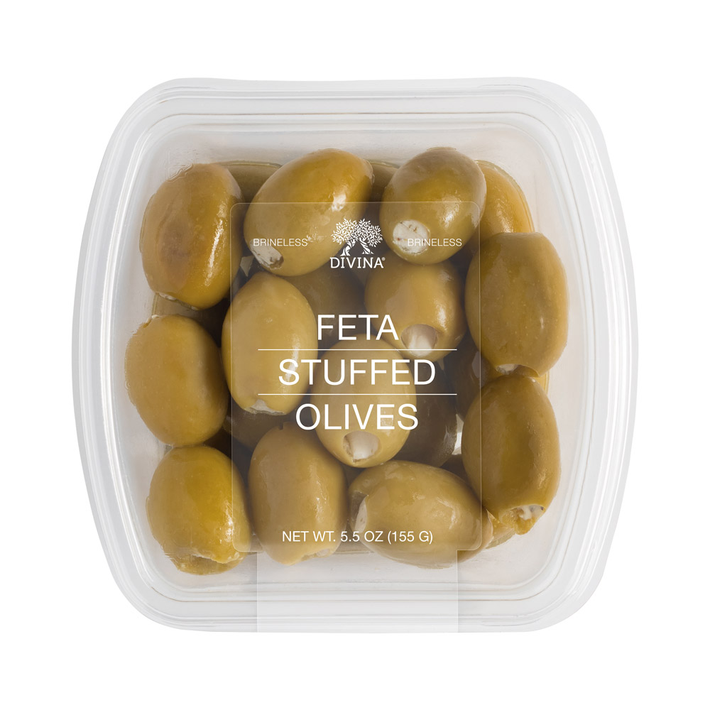 deli cup of divina feta stuffed olives