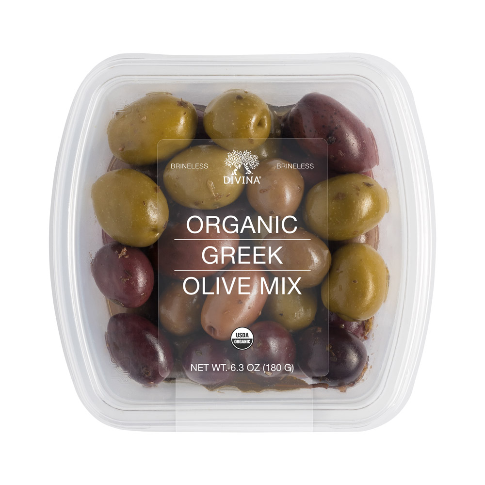 deli cup of divina organic greek olive mix