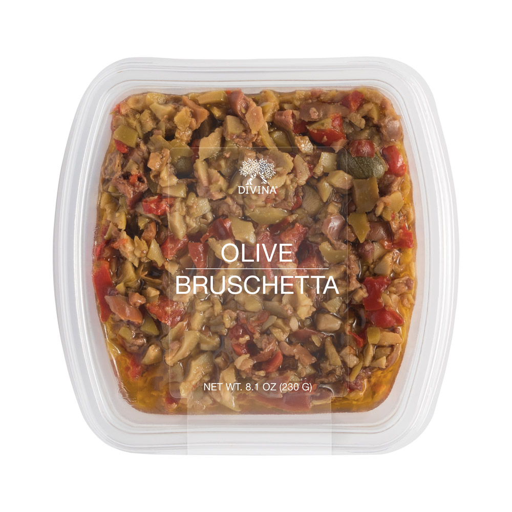 A container of Divina olive bruschetta
