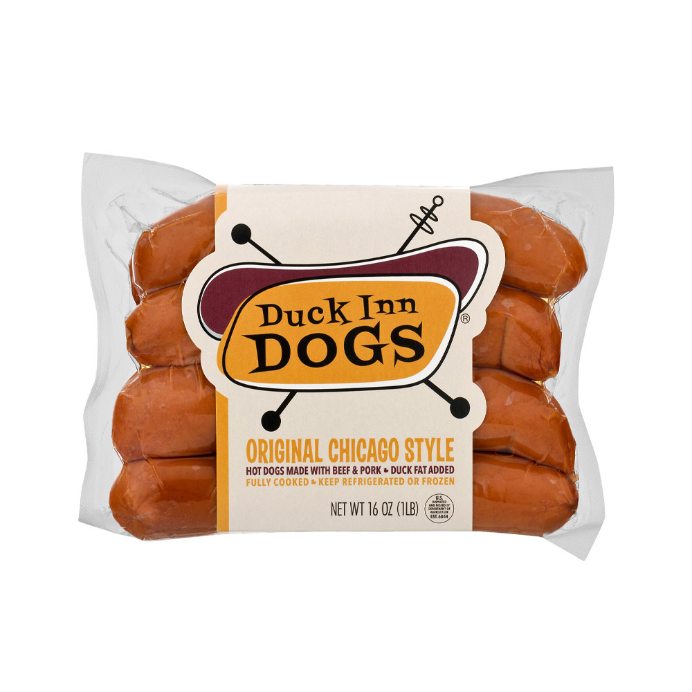 duck in dogs duck fat hot dogs in package