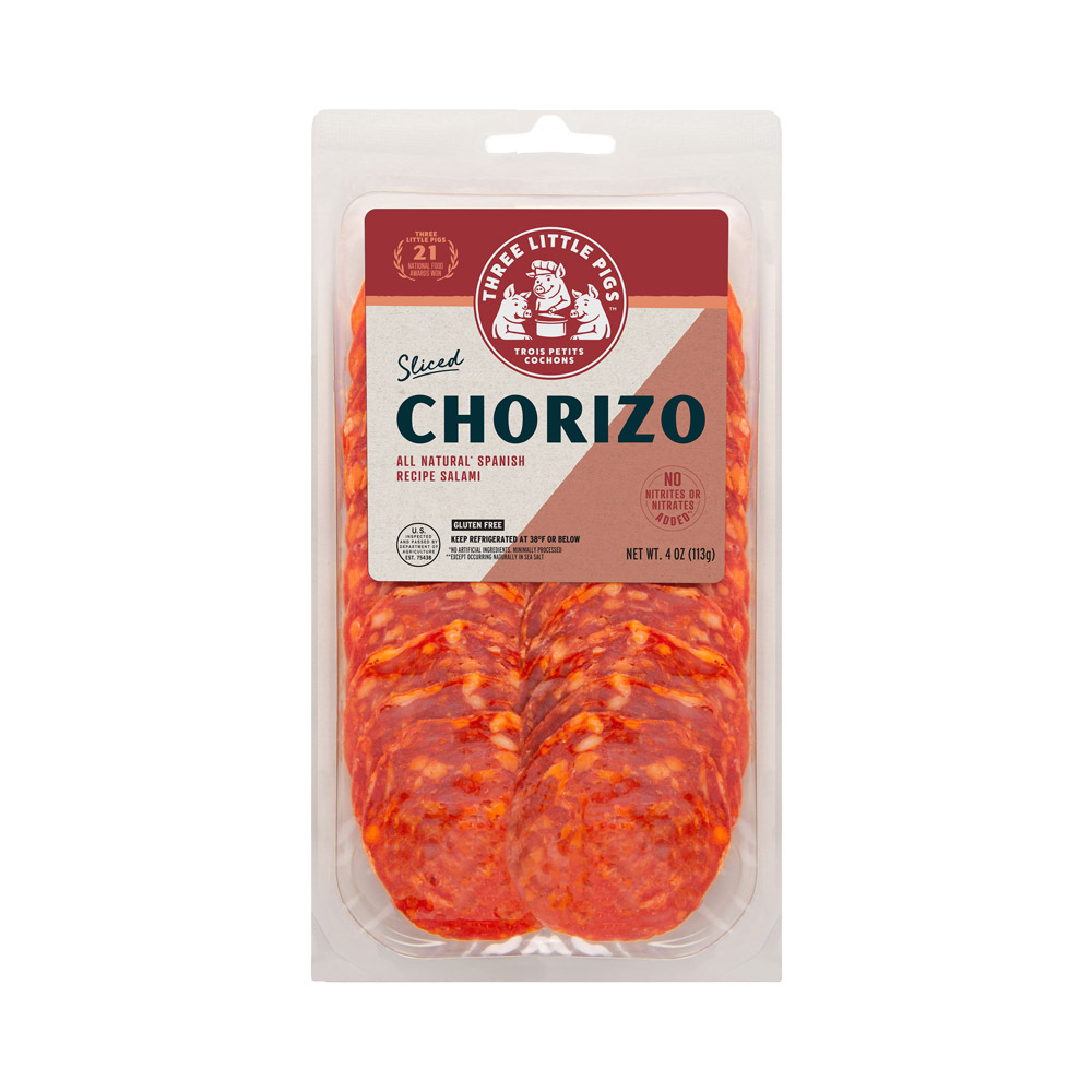 les trois petits cochons sliced chorizo in package