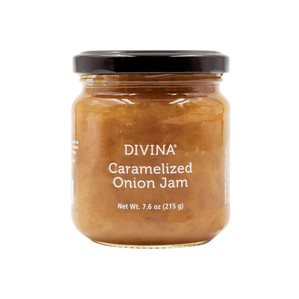 divina caramelized onion jam in jar