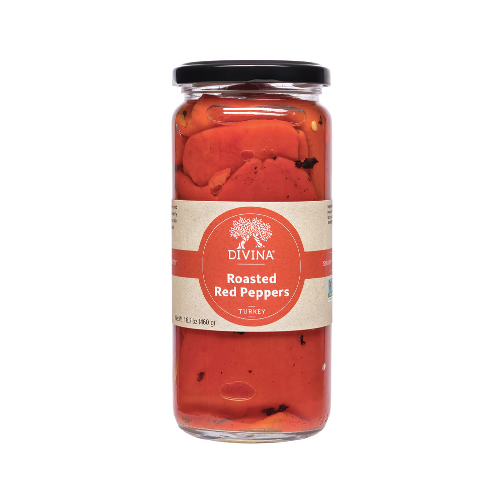 divina roasted red peppers in jar