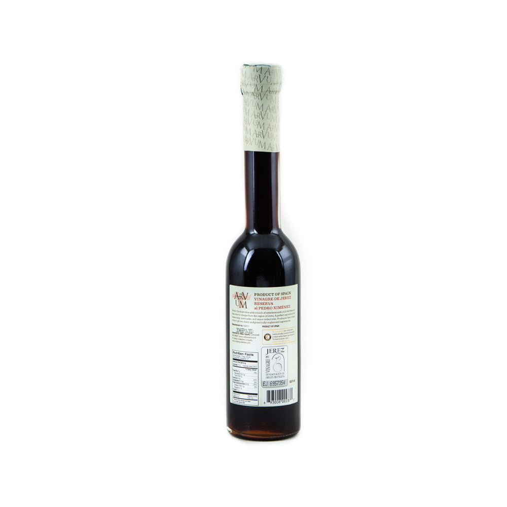 Arvum pedro ximenez reserve sherry vinegar back of bottle