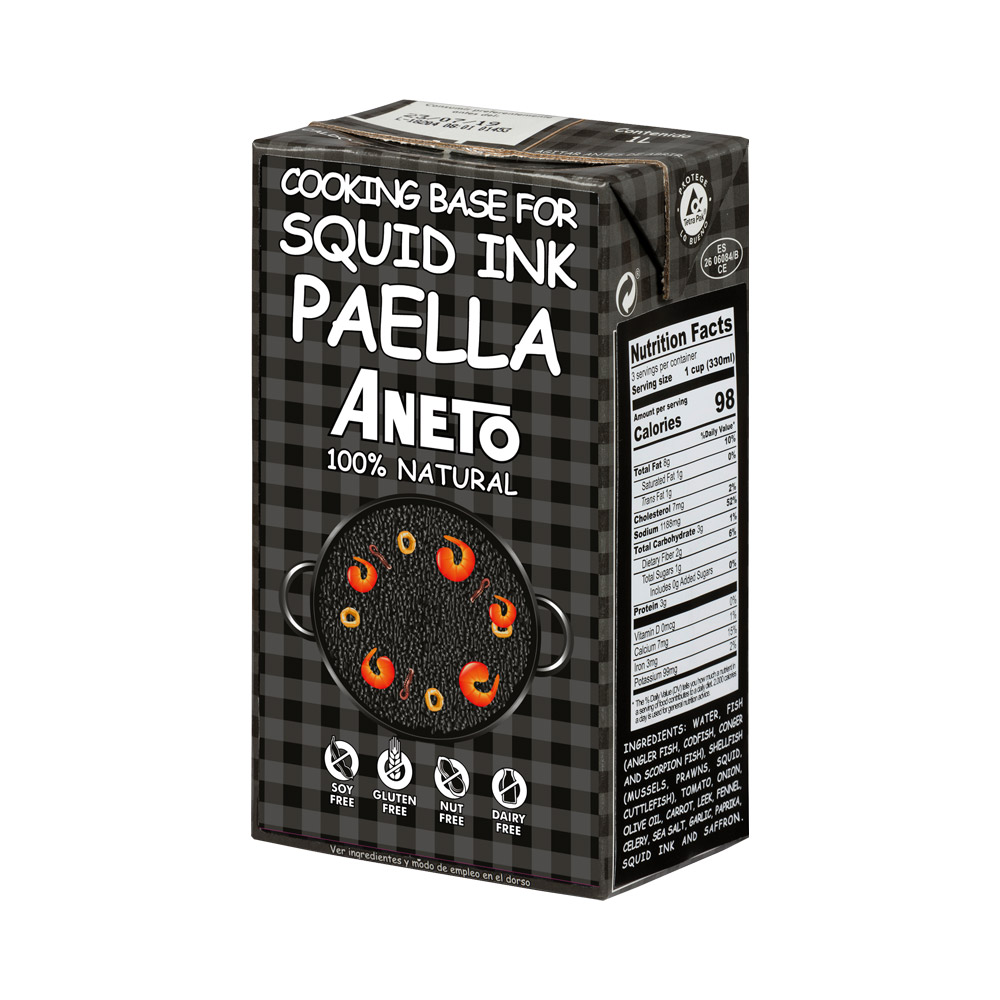 box of Aneto squid ink paella cooking base