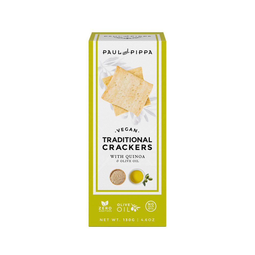 Paul and pippa artisan quinoa crackers in package