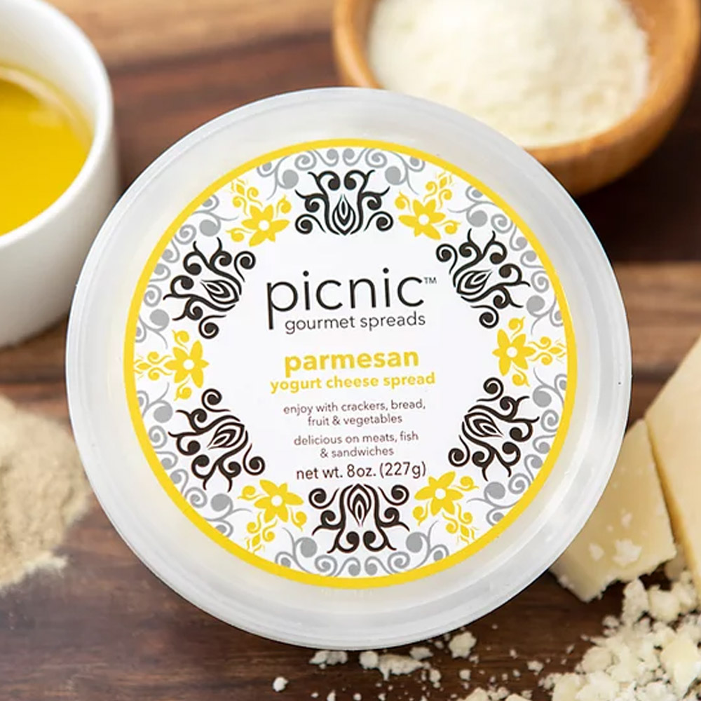 container of picnic gourmet parmesean yogurt cheese spread