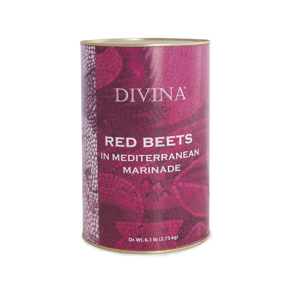 can of divina red beets in mediterranean marinade