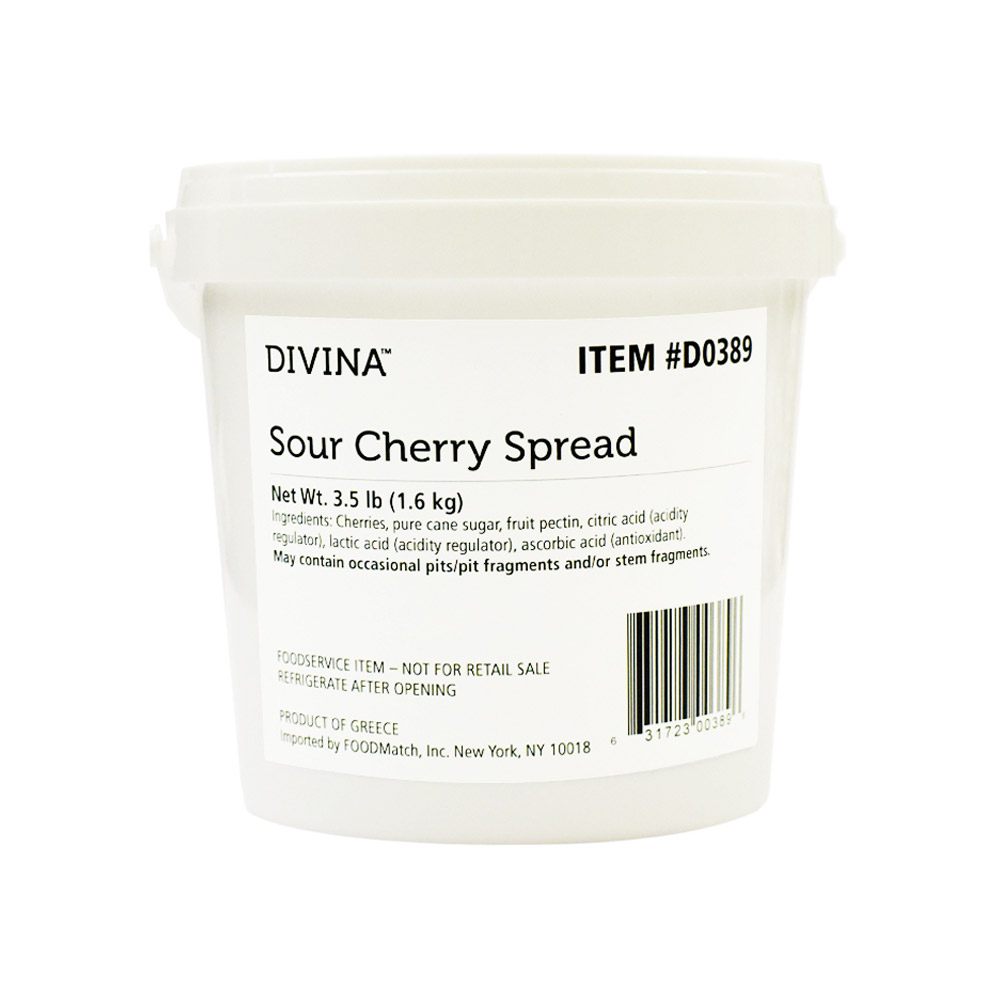 tub of divina sour cherry spread