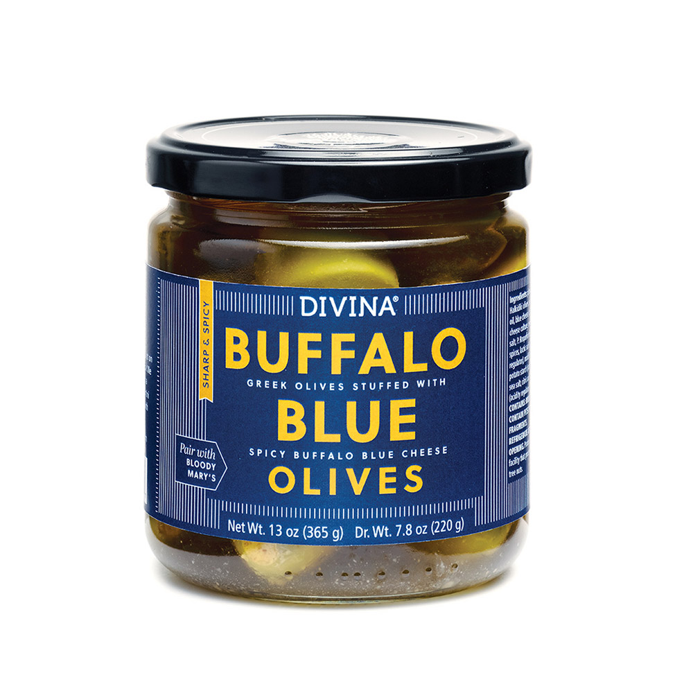 jar of divina buffalo blue olives