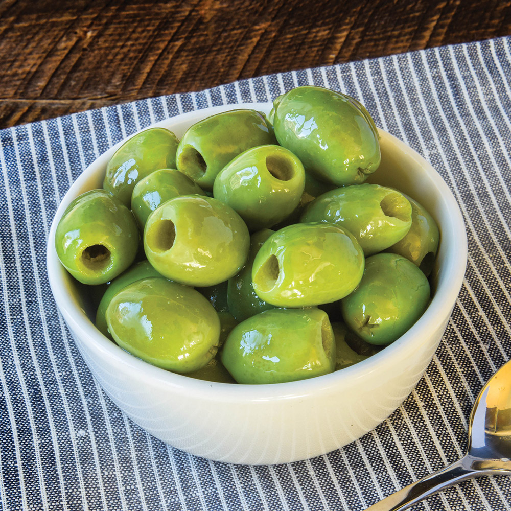 divina pitted frescatrano olives in bowl