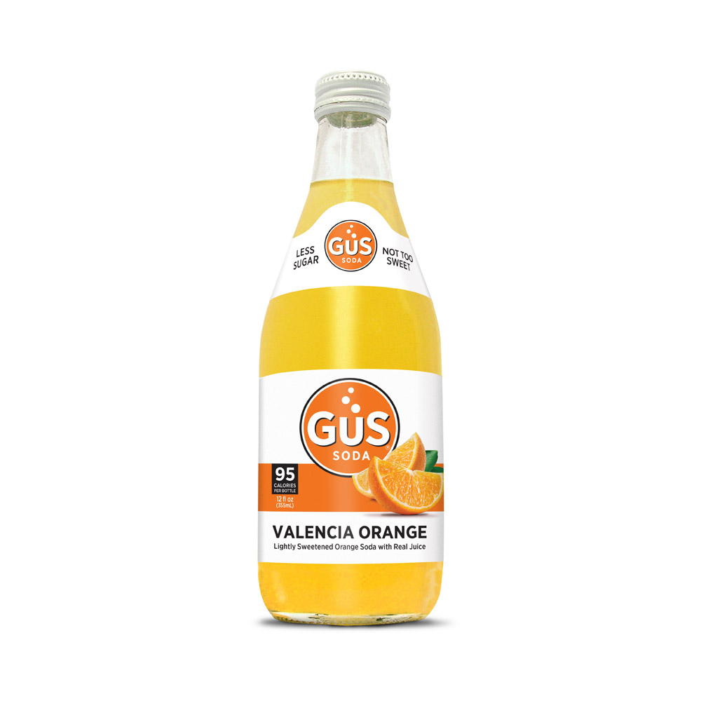 Bottle of GUS soda valencia orange